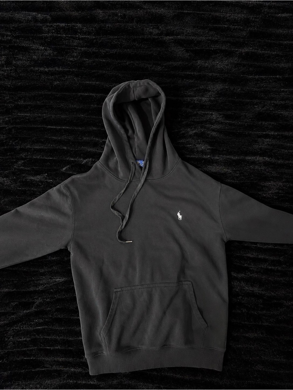 Polo by Ralph Lauren Black Pullover Hoodie with Embroidered Pony